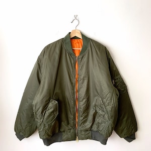 Vintage Sage Green MA-1 Flight Bomber Jacket/NXP/Made in Korea/New Condition/Reversible