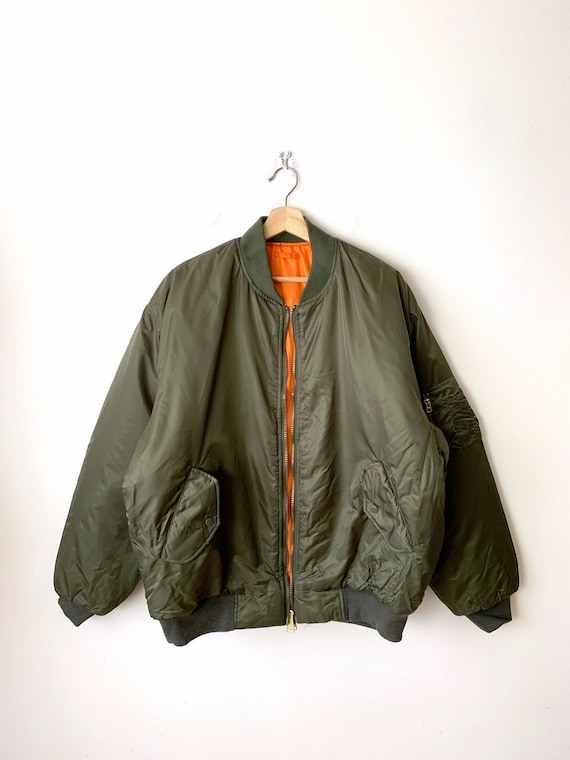 Vintage Sage Green MA 1 Flight Bomber Jacket nxp made in Korea new Condition reversible Etsy
