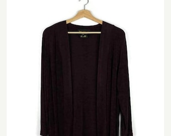 ON SALE Vintage Dark Purplish Brown Light Slouchy Cardigan from 90's