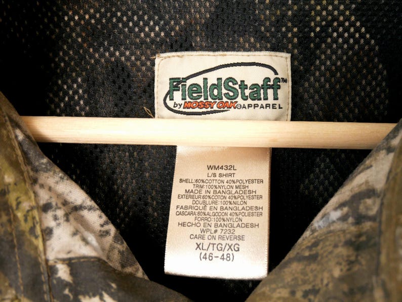 Vintage FieldStaff Men’s Camo Hunting Shirt by Mossy Oak image 5