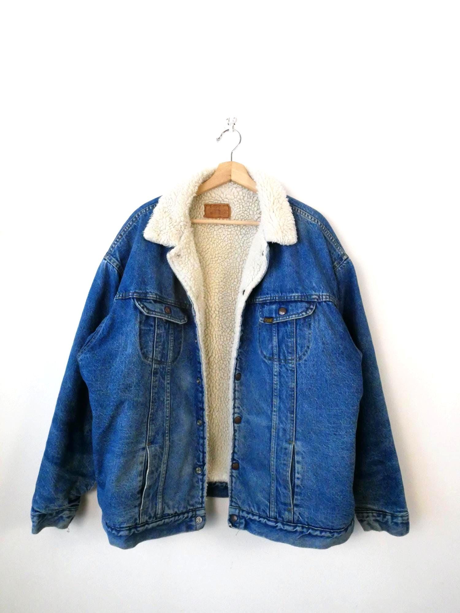 Vintage 1980s Sears Roebuck Sherpa Line Denim Jacket/jean Jacket 