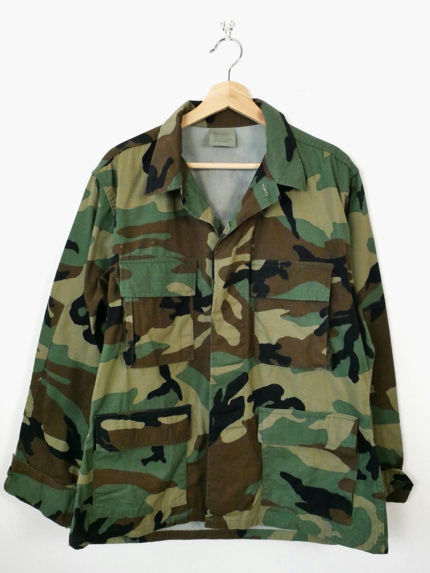 Vintage US Army Men's 90s Woodland Camo BDU Shirt Jacket - Etsy