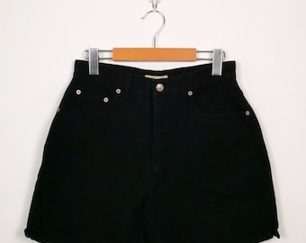 Vintage Black High Waist Denim Shorts/Jean Shorts/W27