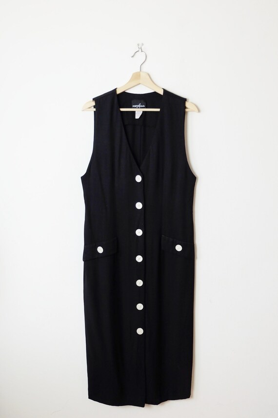 Vintage Black Button Down Sleeveless 