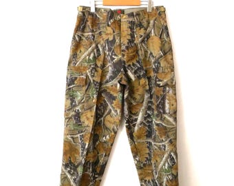 未使用-ヴィンテージ Parklands Canada Realtree Camo/迷彩ハンティングパンツ/BDUパンツ/W34