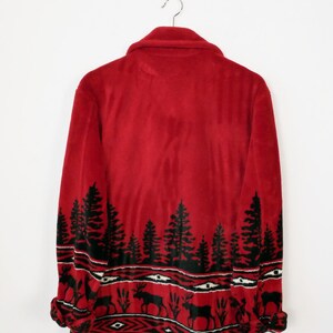 Chaqueta polar extragrande de alce rojo para mujer de Robert Kitchen Canadá, años 90 imagen 7