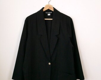 Vintage Women's Black Slouchy Boxy Blazer/Lightweight Jacket