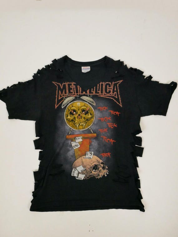 Distressed Vintage 90s Metallica Distressed Band T-shirt/death is