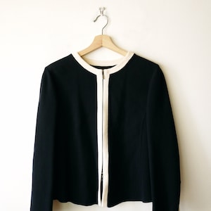 Emporio ARMANI Black/White Trim  Zip up Cardigan/Jacket