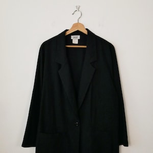 Vintage Women&#39;s Black Slouchy Boxy Blazer/Lightweight Jacket