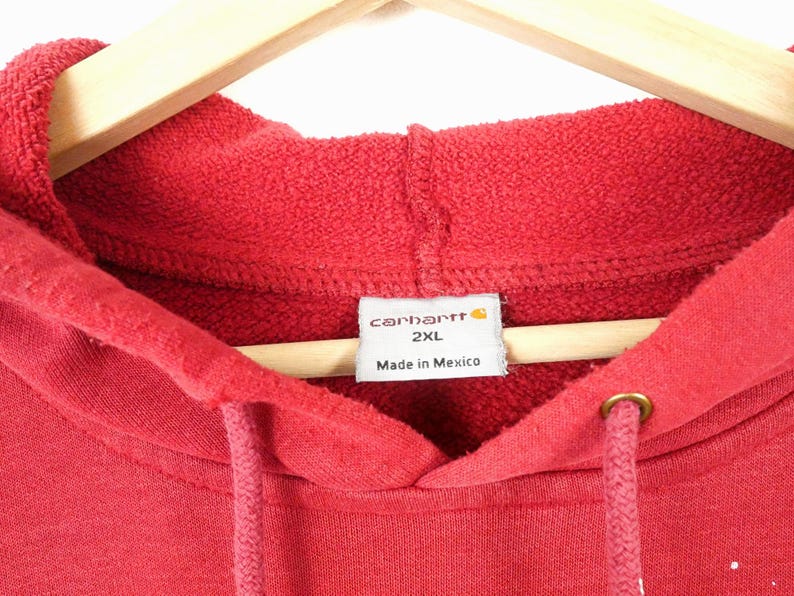Carhartt Distressed Men's Red Paint Splatter Hoodie 2XL Bild 6