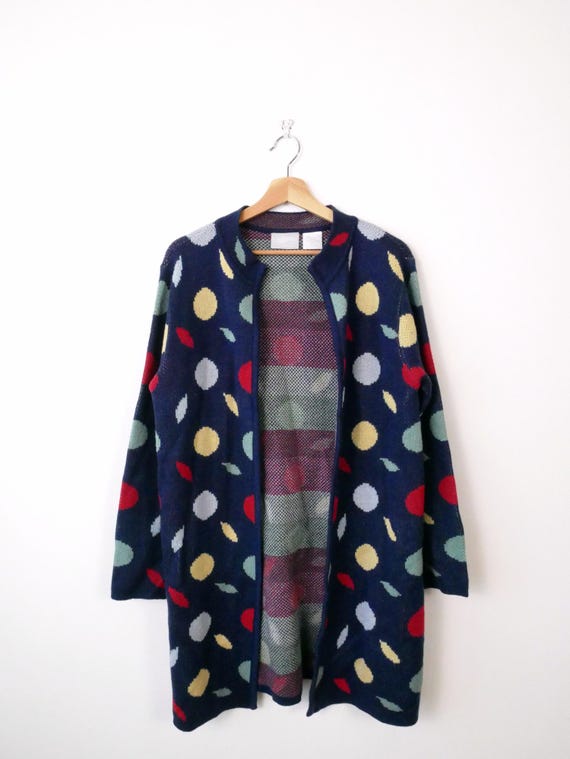 Navy polka dot cardigan sale