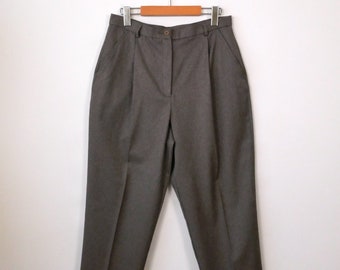 Vintage Brownish Gray/Taupe High waisted tapered Pants/Pleated Pants/W29