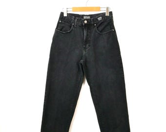 Vintage Versace Jeans Couture schwarze High Rise Tapered Jeans/W26