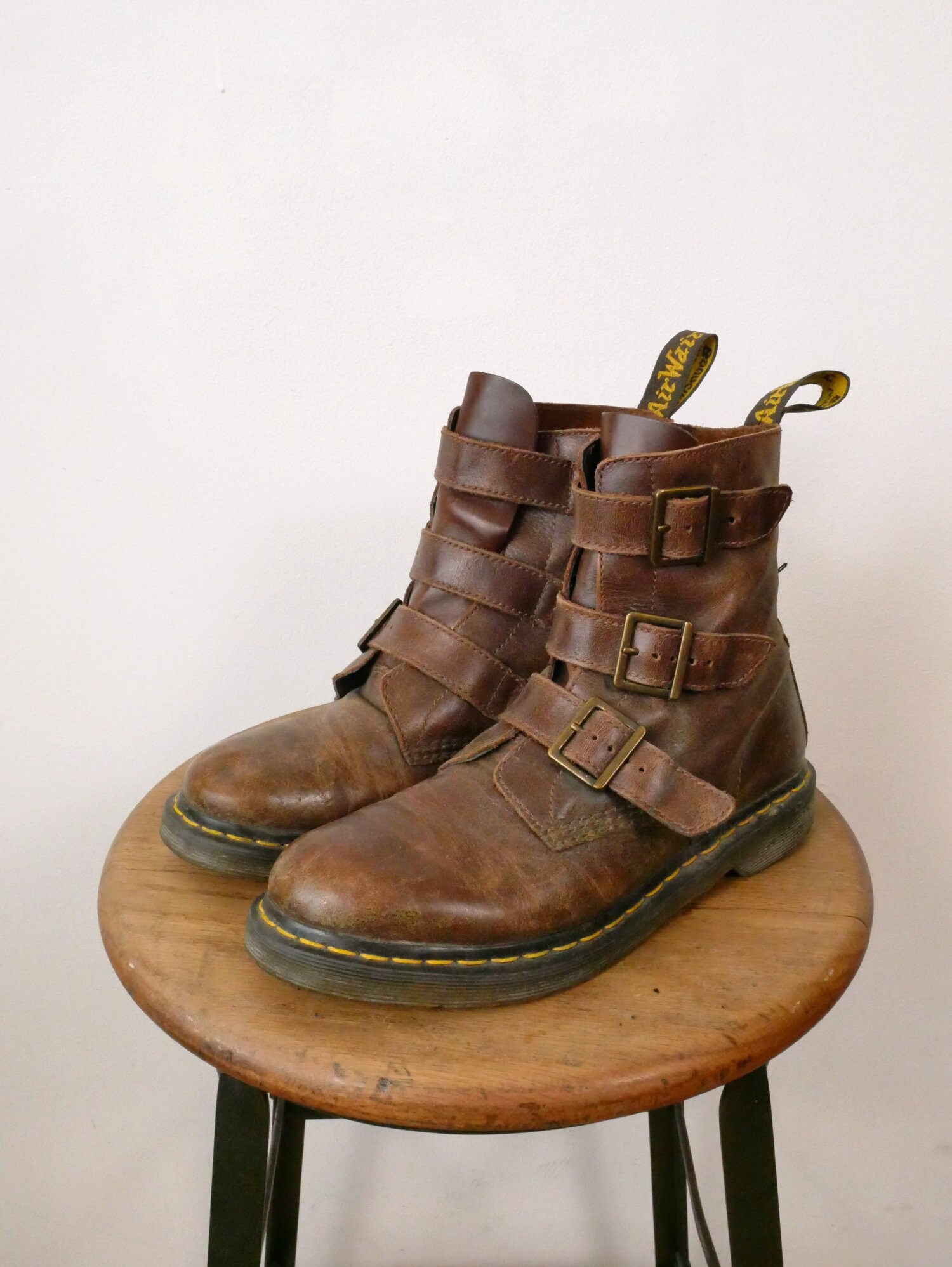Vintage Dr.martens Blake 3 Strap Buckle Boot/brown/us Vintage Dr.martens Blake 3 Strap Buckle Boot/brown/us