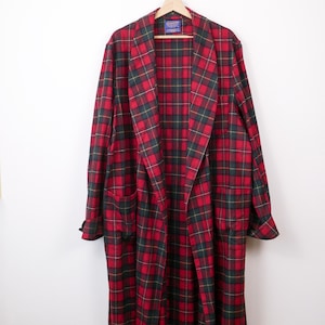 Vintage Pendleton Dam röd tartanullrock i rutig lång jacka