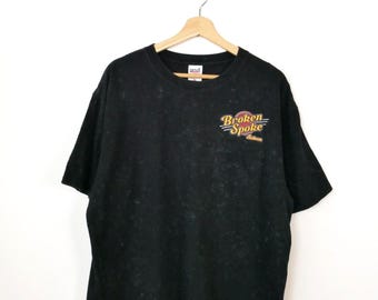 Vintage 2000s Broken Spoke Saloon Men's Black Graphic T-shirt - Etsy