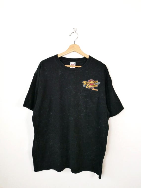 Vintage 2000s Broken Spoke Saloon Men's Black Graphic T-shirt - Etsy