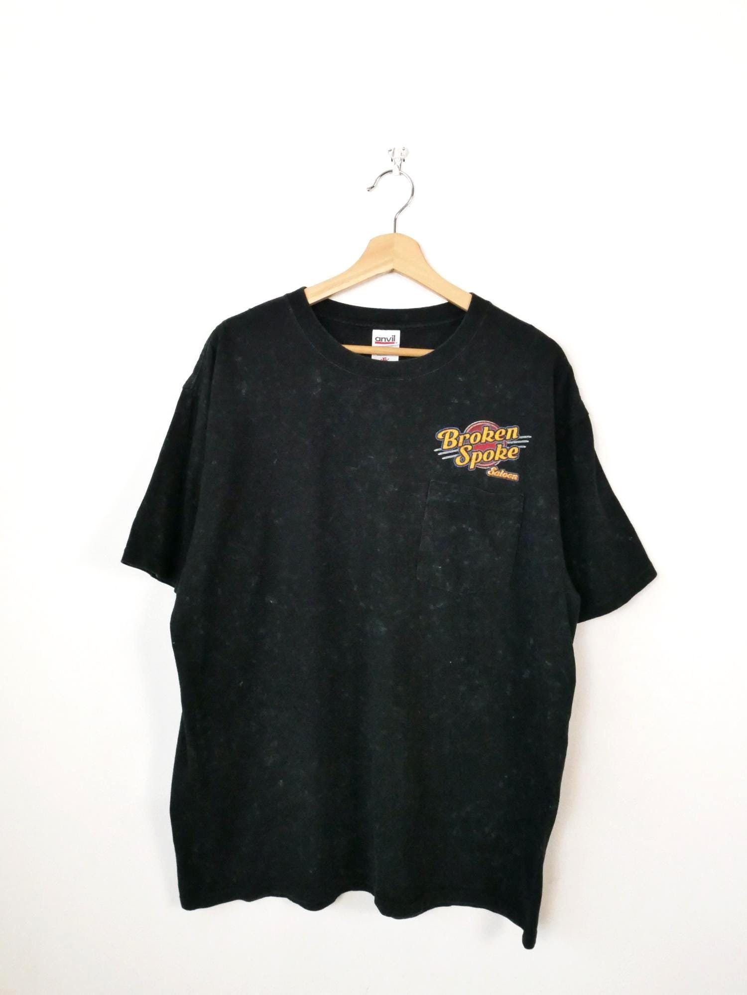 Vintage 2000s Broken Spoke Saloon Men's Black Graphic T-shirt - Etsy