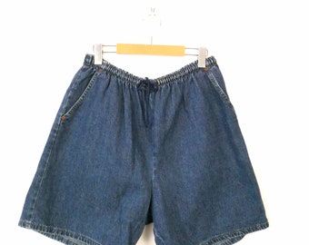 Short en jean vintage à taille élastique des années 90/W28-36/coupe décontractée