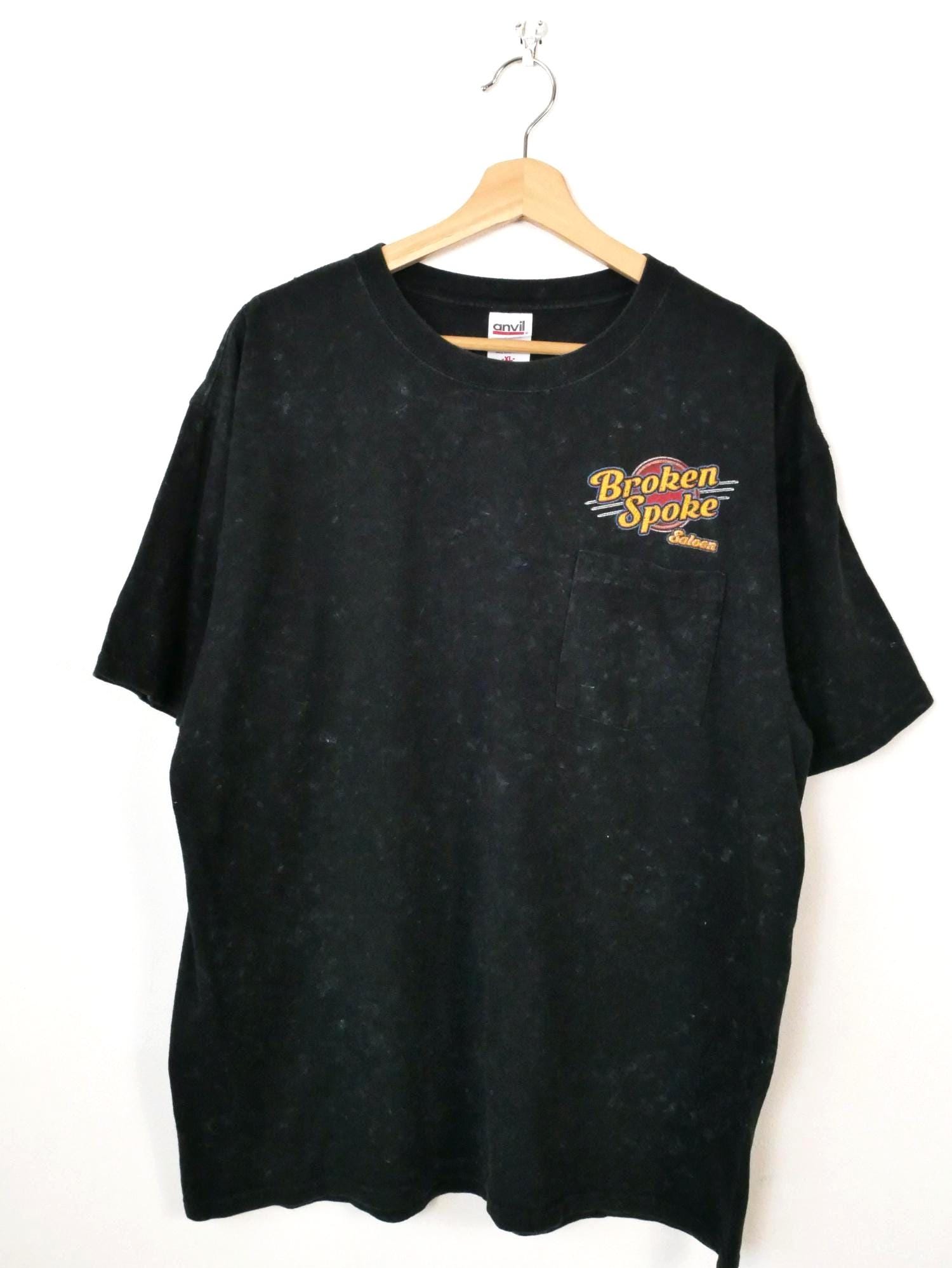 Vintage 2000s Broken Spoke Saloon Men's Black Graphic T-shirt - Etsy