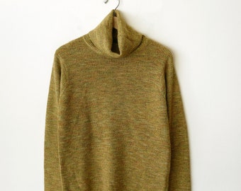 Women's Mustard Yellow Turtle neck Wool blends Sweater/Jumper