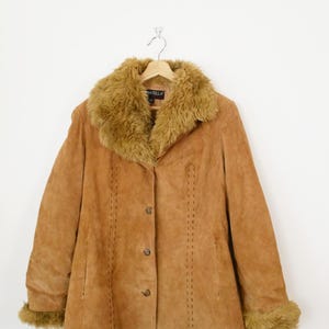 Unworn -vintage Y2K Donatella Sport Women's Brown Suede Fur Trim