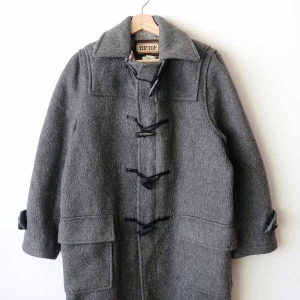 Vintage Grey/Gray Wool Duffle Coat/Wool Coat/Unisex