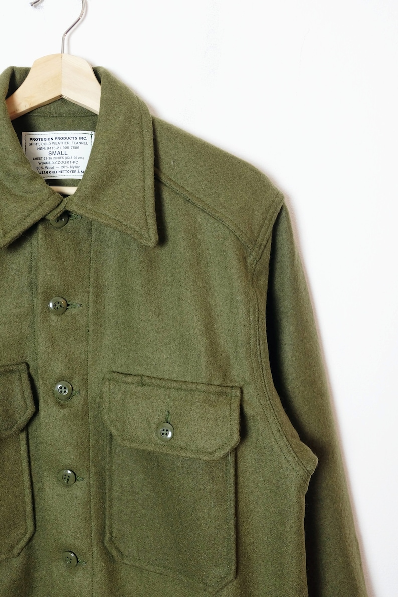 Vintage 1980's Canadian Army Cold Whether Wool Field Shirt/Deadstock/NEW/XS/S/M image 7