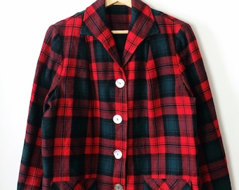 Vintage Pendleton Women's 49er Wool Plaid Blazer Jacket from 1960's