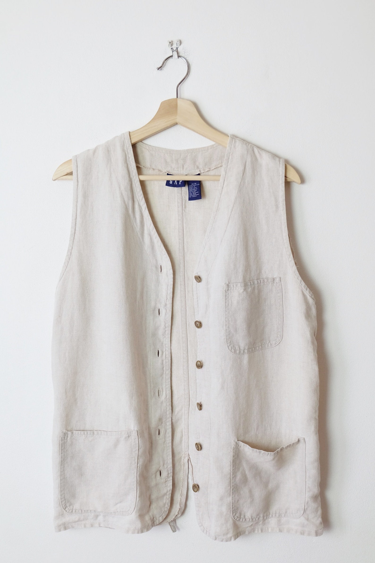 Women's Ivory/Ecru Linen Vest/Minimal Vest/GAP Etsy