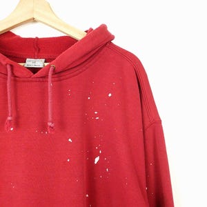 Carhartt Distressed Men's Red Paint Splatter Hoodie 2XL Bild 3
