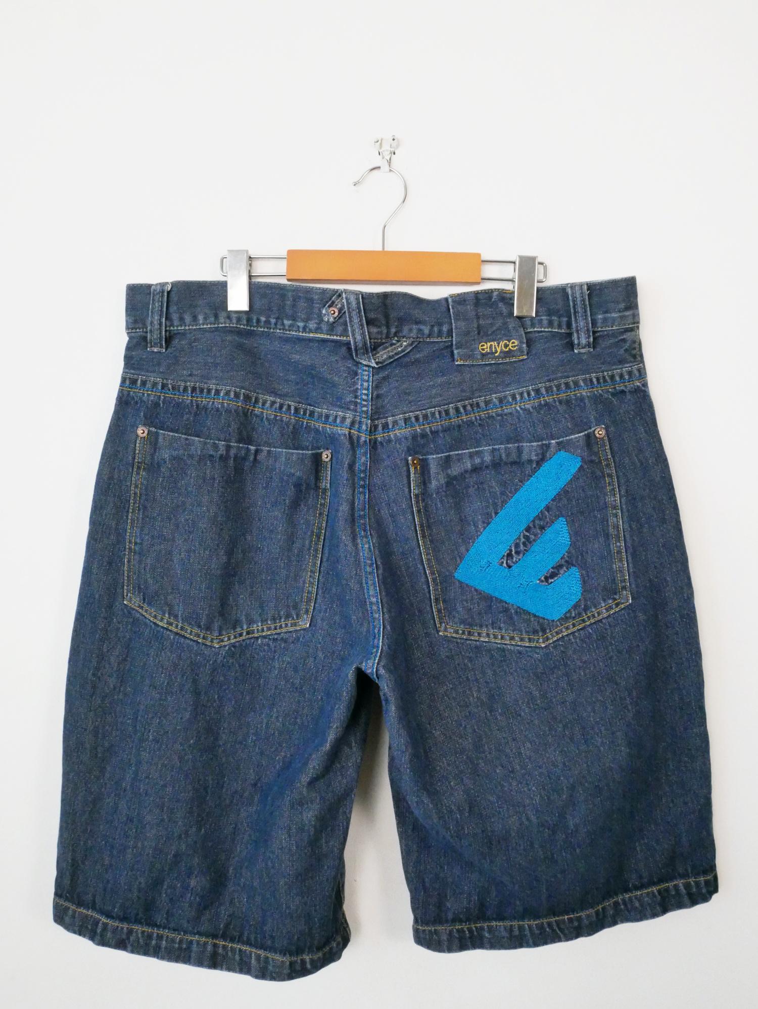 Men's 2000s Enyce Denim Shorts With Blue Logo Patch/jorts