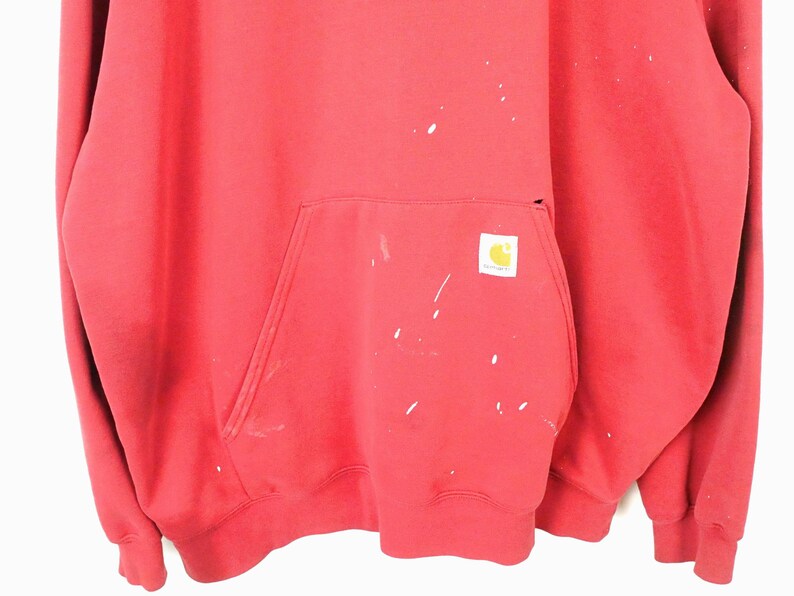 Carhartt Distressed Men's Red Paint Splatter Hoodie 2XL Bild 4