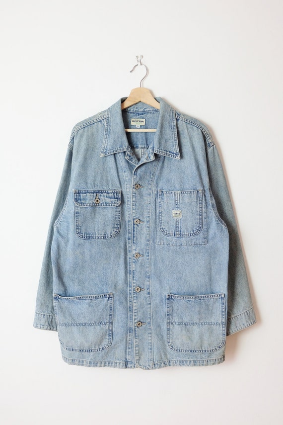 Damaged Vintage Guess Denim Jacket/ Barn Chore coa