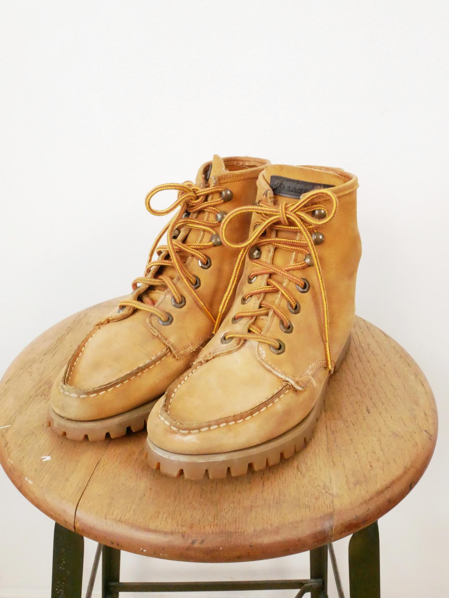 靴 90s Shirring leather boots Vintage 90s Eastland Leather Lace up Boots/women's 7 - Etsy