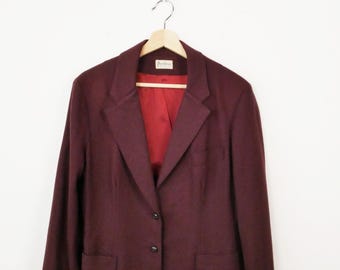 Vintage 1980s Peerless of Boston Women's Wool Tailored Jacket/Boxy Blazer