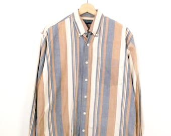 Chemise boutonnée à manches longues en coton à rayures multicolores/unisexe