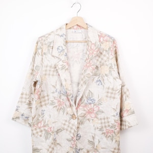 90s Joanna Women's Floral Lightweight Blazer