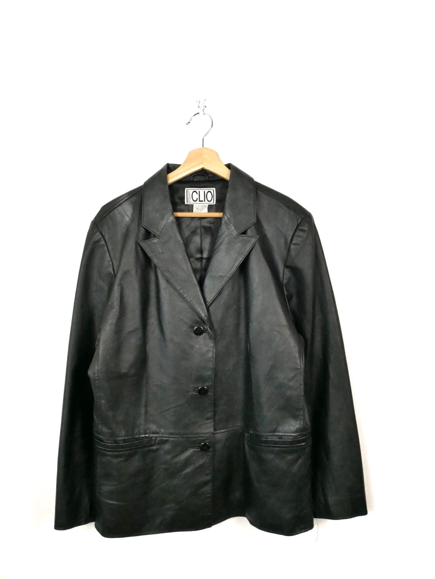 90s Leather Jacket - Etsy Canada