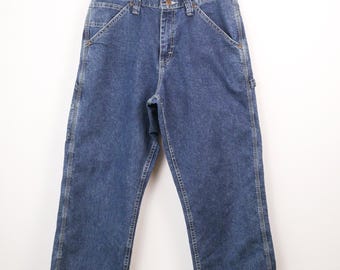 Vintage Lee Carpenter Men's Blue Denim Jeans Workwear Relaxed Fit Carpenter Pants