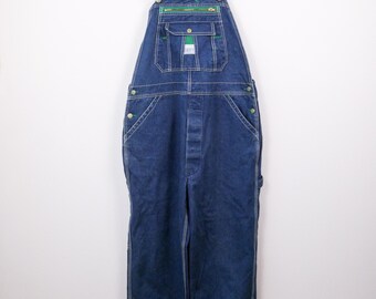 90s Liberty Men's dark wash denim overalls