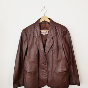 Veste blazer en cuir pour femmes vintage des années 80/veste sur mesure en cuir