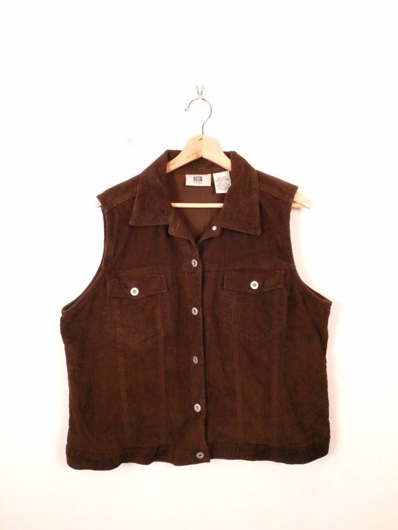 Vintage Women's Brown Corduroy Vest/sleeveless - Etsy Vintage Women's Brown Corduroy Vest/sleeveless - Etsy