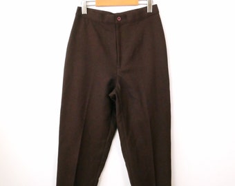 Vintage Dark Brown High Waisted Tapered Pants/Slacks/W27