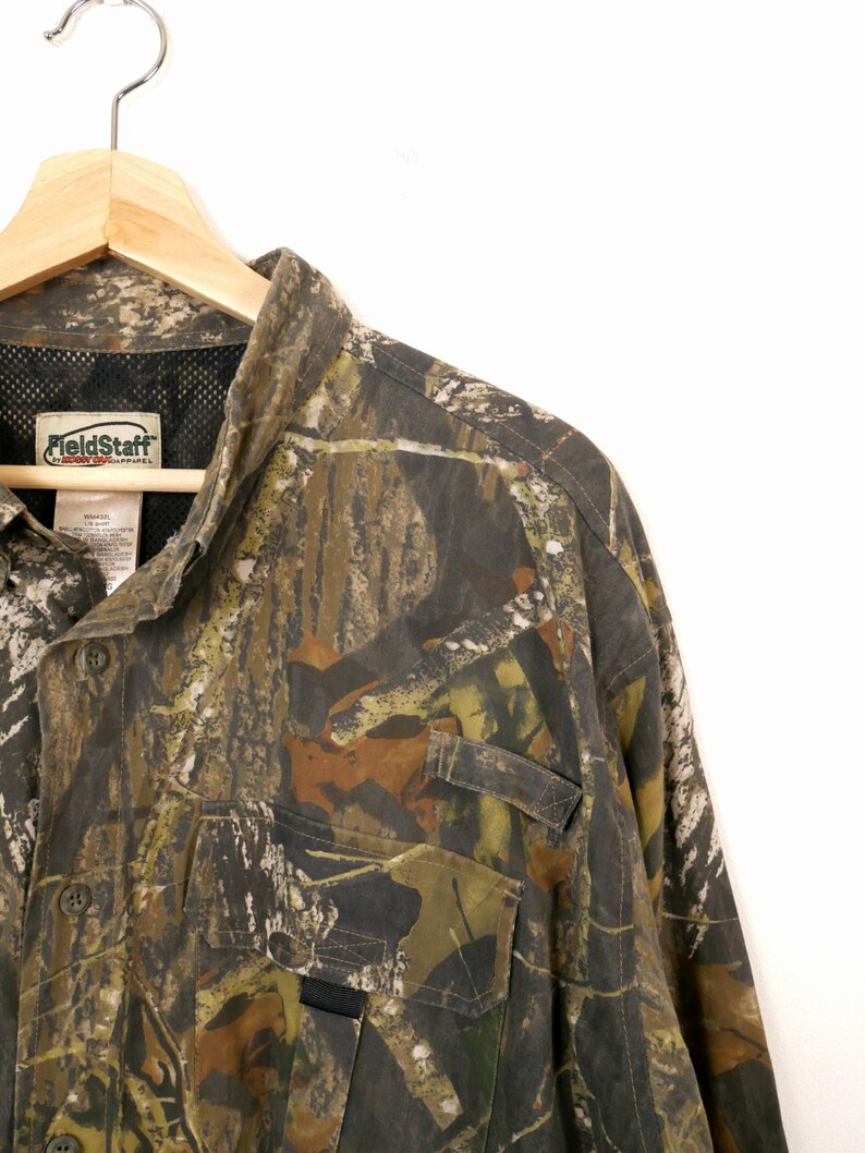 Vintage FieldStaff Men’s Camo Hunting Shirt by Mossy Oak image 4