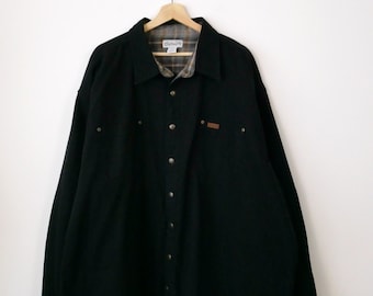 Carhartt Men&#39;s Flannel lined Cotton Canvas Shirt/Heavyweight Shirt/Men&#39;s 3XL/Black