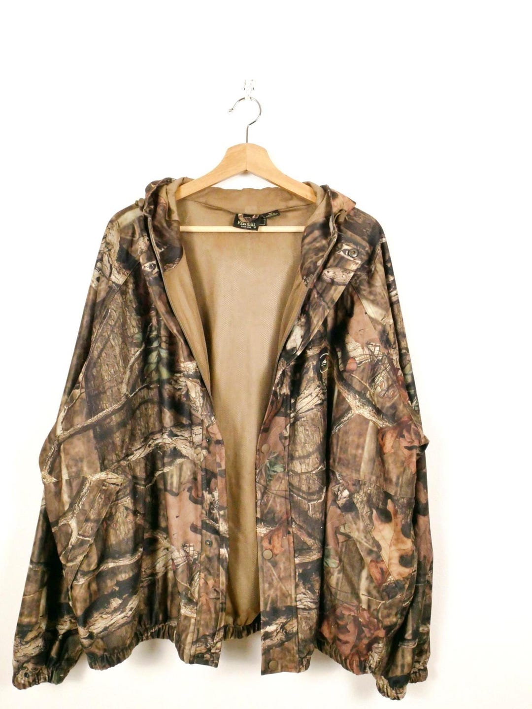 美品】Deer Camp リアルツリー迷彩柄フード付きハンティングジャケット リアルツリー迷彩柄/迷彩柄ジップアップフード付きジャケット