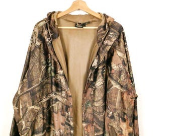 Realtree Camo/Camouflage Zip up Hooded Jacket/Hunting Jacket/Red Head