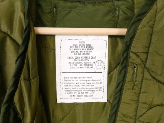 Unworn-Vintage US Military M65 Jacket Lining/Army… - image 4